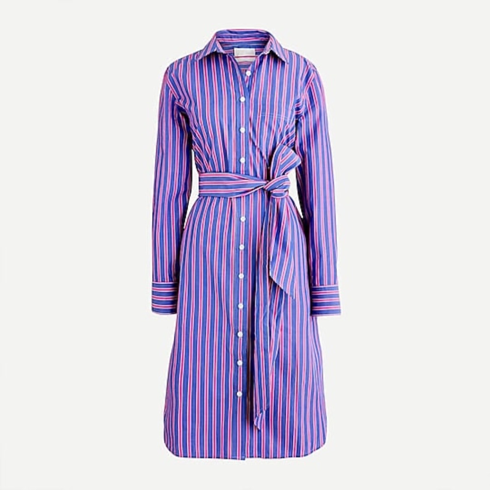 J.Crew Classic Striped Shirtdress, Size 8, EUC
